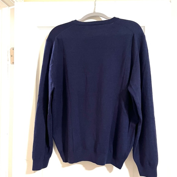 Daniel Gray Men's Navy Blue Merino Wall V Neck - Size L - Picture 2 of 4